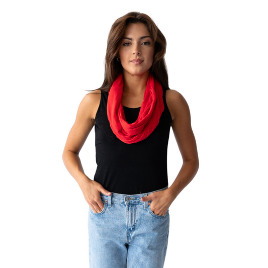 Infinity Lightweight Travel Scarf with Secret Zipper Pocket