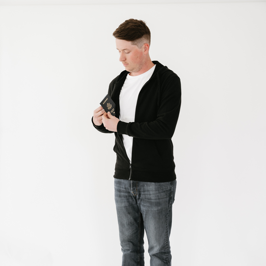 Smart Pickpocket Proof Men Hoodie with 4 Secret Pockets