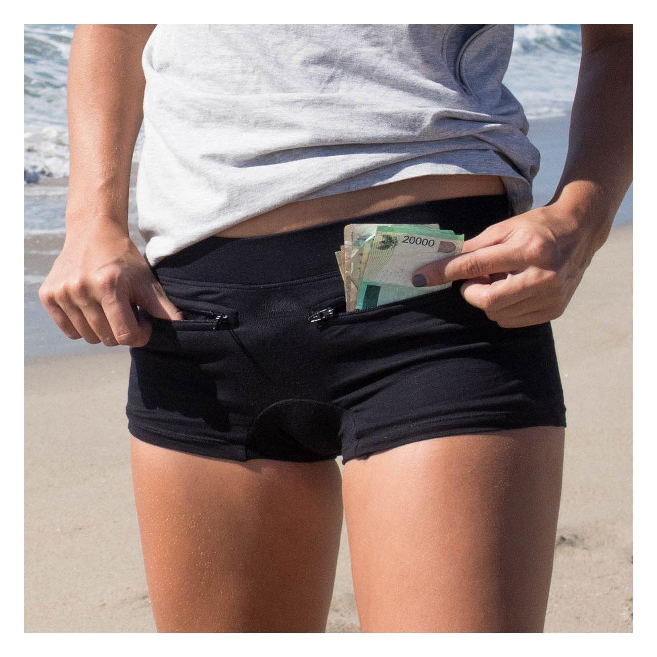Women's travel safety gear: underwear with secret pockets
