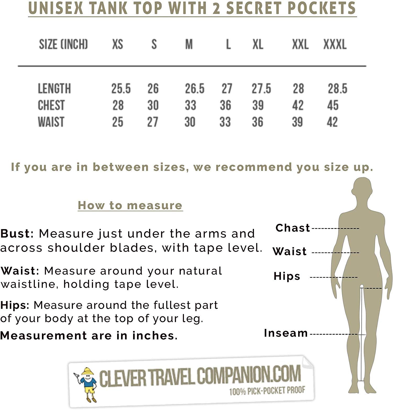 Clever Travel Companion Women's Tank Top - Workout Shirts Summer Tops | Pickpocket & Loss Proof Holiday Tour Ribbed Tank Tops - Sleeveless Tee Shirt with 2 Secret Pockets