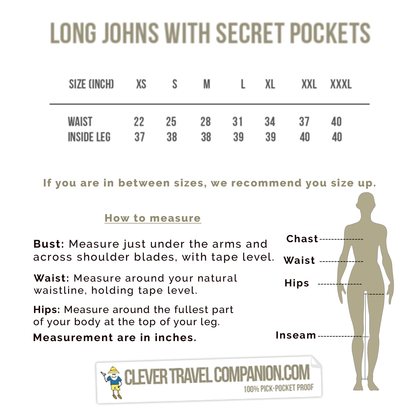 Unisex Striped Cotton Long Johns with Secret Pockets