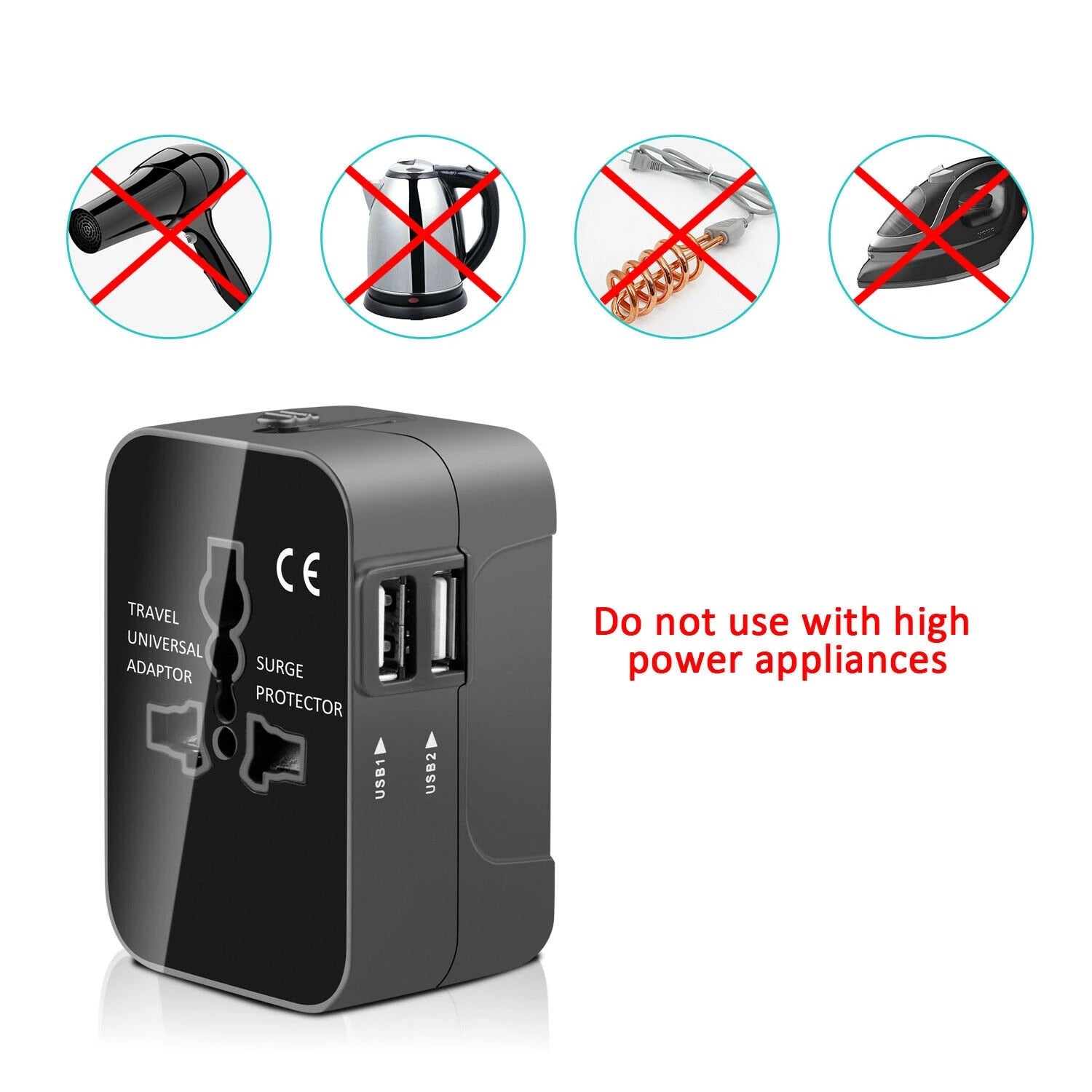 Universal Charger Converter AC Power Adaptor US/UK/EU/AU Plug