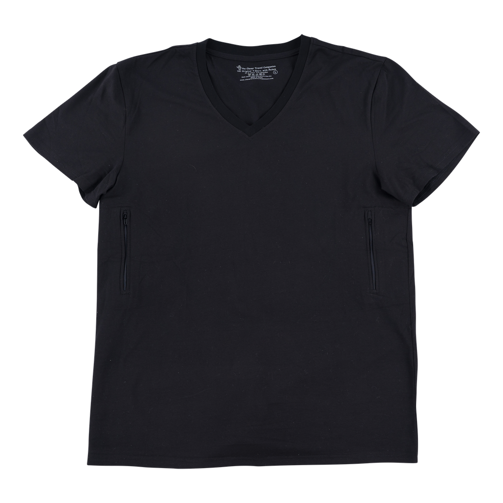 Clever Travel Companion unisex T Shirt Pickpocket Proof with 2 Secret Hidden Pockets