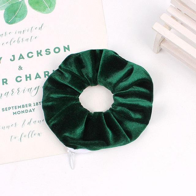 Velvet Scrunchie with Hidden Pocket