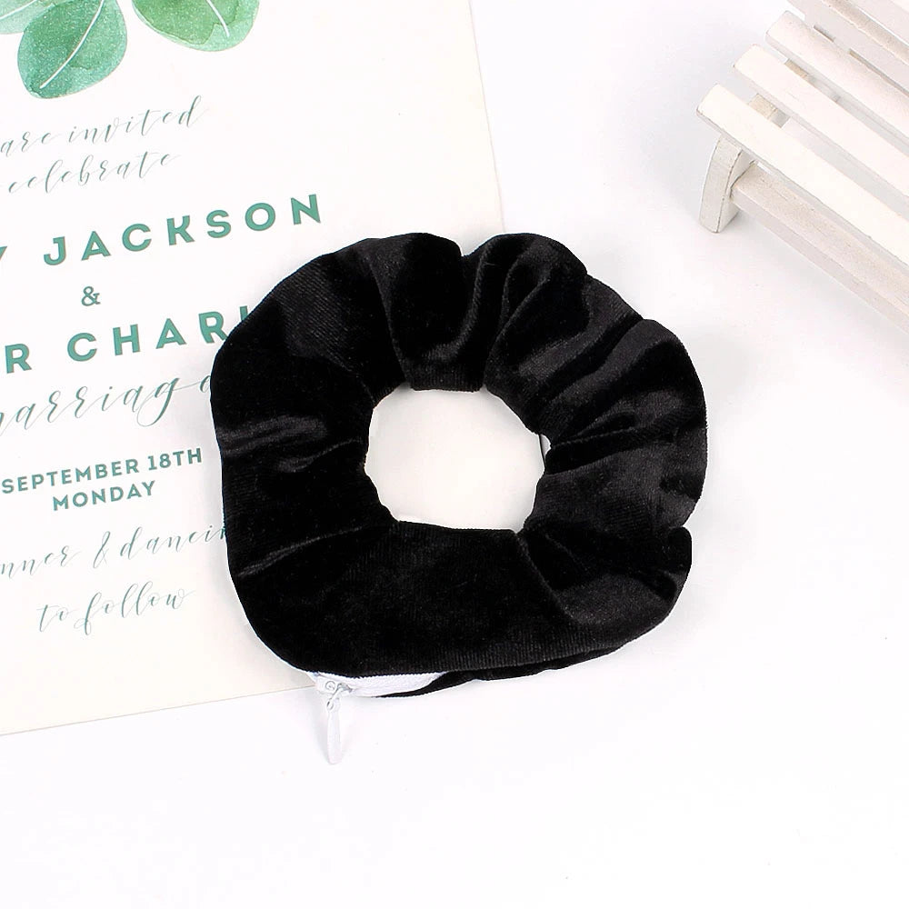 Velvet Scrunchie with Hidden Pocket