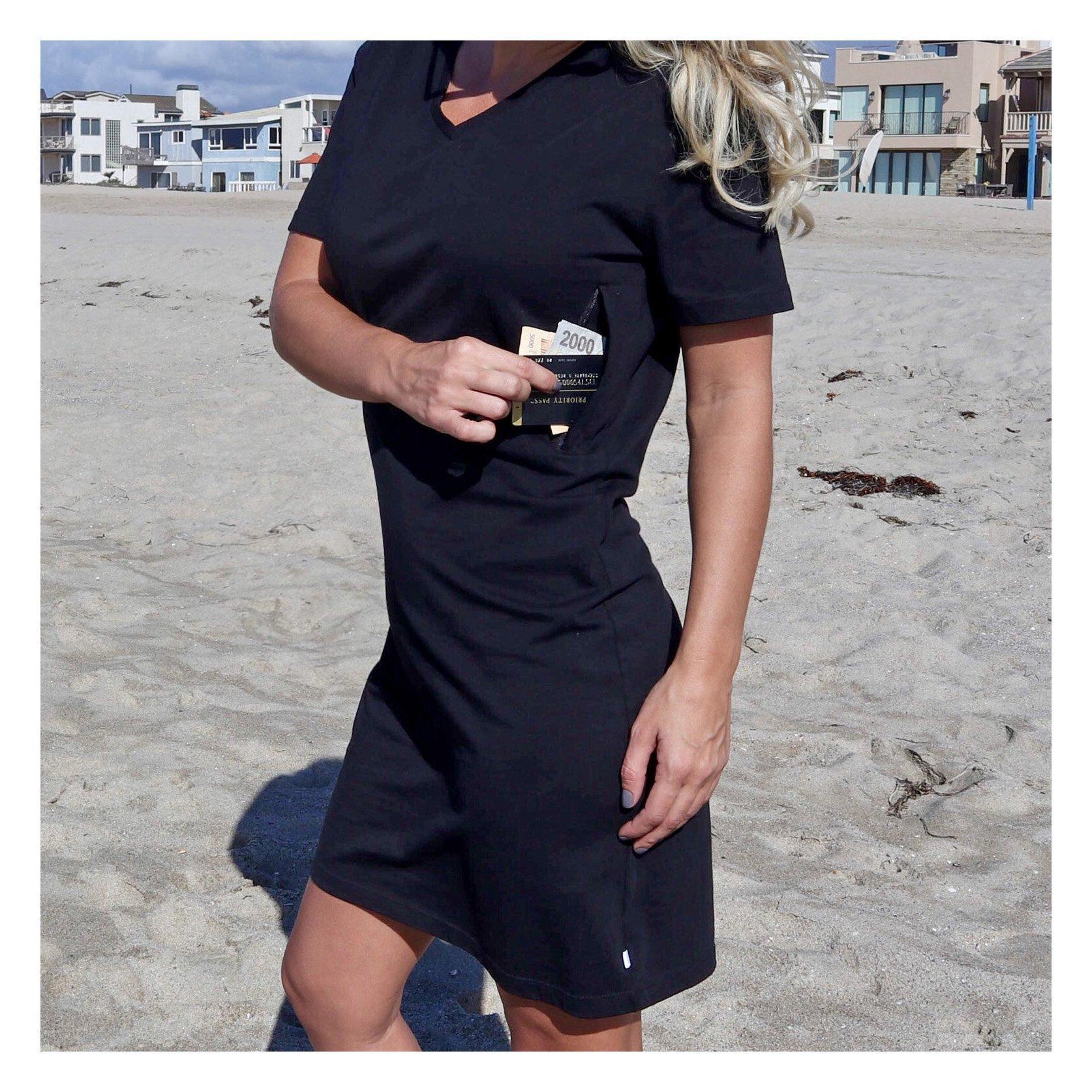 Women's Pickpocket Proof T-shirt Dress with Secret Zipper Pockets – The  Clever Travel Company